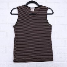 Western Connection Tank Top Womens Medium Striped Sleeveless Crew Neck USA Made