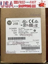 New Allen Bradley 25B-D4P0N114 /A Powerflex 525 AC Drive 2HP Surplus SEALED