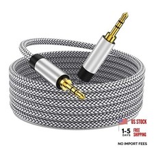 3.5mm Male to Male Stereo Auxiliary Audio Cable Nylon Braided Unbreakable 3FT