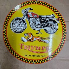 Triumph Motorcycles Porcelain Enamel Sign 29 X 29 Inches