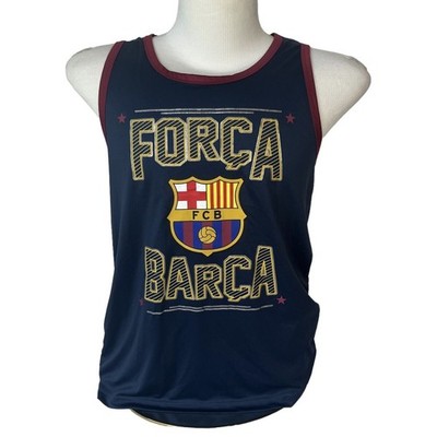 FCB Barcelona Tank Top Soccer Futbol Mens Small Blue Forca Barca 