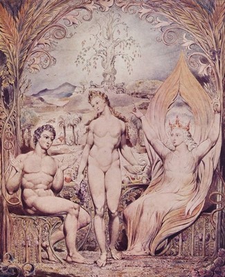 William Blake - Erzengel Raphael mit Adam und Eva Version 2 1808 stilvolles Dekor