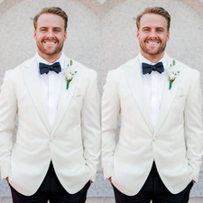 Wedding Men Suits Regular Fit Custom Size Jacket Tuxedo Groomman Formal 2Pcs