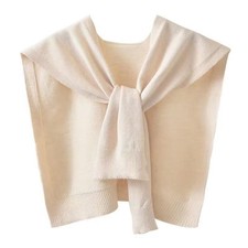 Sweater Shawl Wraps for Women Sweater Knitted Knotted Shawls Travel Beige