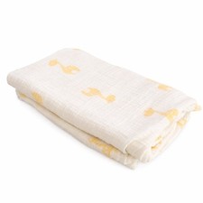 Aden  Anais White Yellow Giraffe Muslin Baby Blanket Infant Swaddle Lovey
