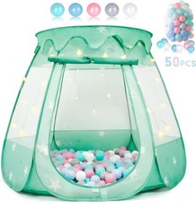 Baby Ball Pit for Toddler with 50 Balls, Pop Up Tent Kids with Star Lights for 1