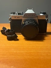 Pentax K1000 35mm SLR Film Camera with 50mm Lens Kit - Tested & Working Great!