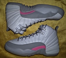 Jumpman Air Jordan 12 Retro Wolf Grey Vivid Pink Size 6 Youth