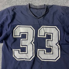 Sand-Knit Jersey Mens Size Large Navy Blue Vintage NFL Mesh Number 33 USA Made