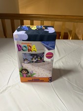 Dora the Explorer 3pc Twin Sheet Set Pink Floral Microfiber Bedding for Kids