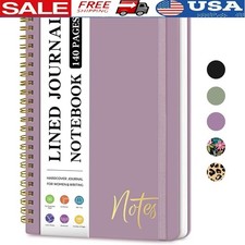 Sturdy Hardcover Lined Journal Notebook W/ Metal Binding 140 Pages Ideal Writing
