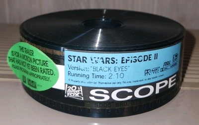  Star Wars: Episode II'' 35mm Trailer Scope BLACK EYES film reel 