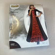 Spirit Halloween VICTORIAN VAMPIRESS COSTUME Red/Black Goth Girl's Size L 12/14