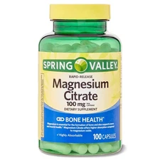Spring Valley - Magnesium Citrate 100 mg, Rapid-Release, 100 Capsules Fast Ship