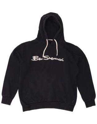 Ben Sherman Damen Oversize Grafik Hoodie Pullover UK 16 Large Navy Blau BK32