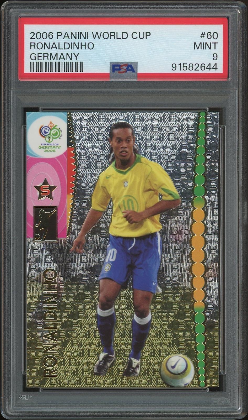 2006 Panini World Cup Soccer #60 Ronaldinho Germany PSA 9 (MINT)