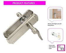 Satin Nickel Internal Door Handles with Long Back Plate - Stellar Design (4