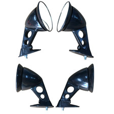 Universal Retro Black Wing Mirrors Pair Classic Car Fender Mount Jdm Look Universal Retro Black Wing Mirrors Pair Classic Car Fender Mount Jdm Look