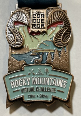 The Conqueror Rocky Mountains Virtual Challenge Challenge  Medal