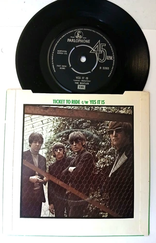 VINYL RARE 45 RPM RECORD:  THE BEATLES Ticket to Ride / Yes It Is "SPECIAL DEAL"
