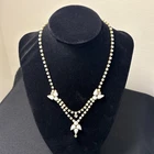 Vintage Necklace Gold Tone Setting With White Milk Glass