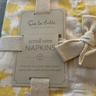 Sur La Table 100% Cotton 20 x 20" Scroll Vine Napkin Set of 4 lovely yellow! — photo 4