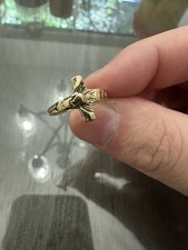 Solid 14k Yellow Gold Cross Crucifix Ring Beautiful Size 6