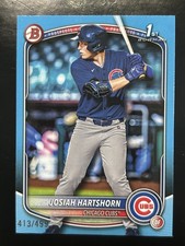 Josiah Hartshorn 2025 Bowman Draft Blue Parallel /499 1st Bowman Cubs