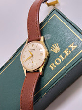 Vintage 9ct Gold Rolex Precision Manual Wind 31mm With Box 