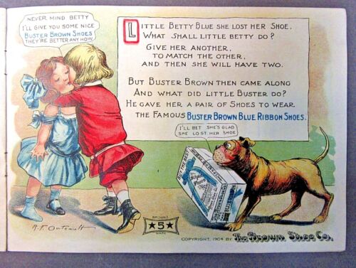 rare first 1904 BUSTER BROWN'S Blue Book of Jokes and Jingles Brown Shoe Co. - Picture 4 of 7