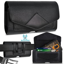Cell Phone Holster Pouch Leather Wallet Card Holder Belt Clip fits Otterbox Case