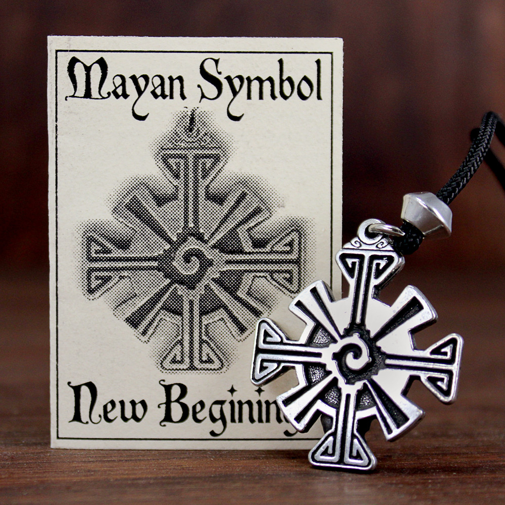 Hunab Ku Mayan Pendant Energy Necklace Talisman Black Sun Sigil Mexican Jewelry
