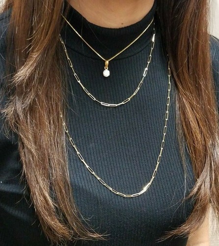 14K Yellow Gold 2.5 mm Paperclip Chain 