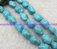 10x14mm Natural Blue Turquoise Irregular Gemstone Loose Beads Strand 15 Inch