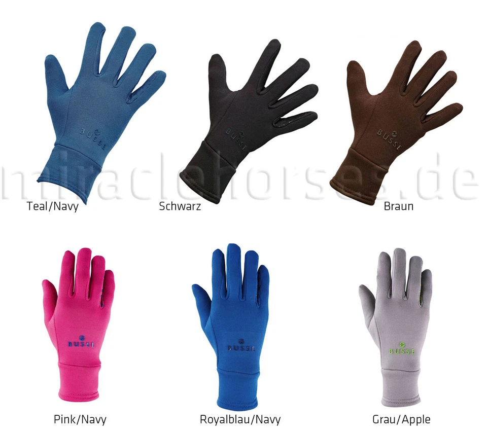 Busse Reithandschuhe LARS Winterhandschuhe pink grau blau schwarz ab Gr. Kind-S