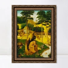 Framed Canvas Giclee Print The Temptation of Saint Anthony by Hieronymus Bosch