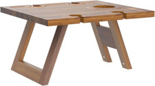 Folding Portable Outdoor Wine Table Picnic Table Foldable Wooden Glass Holder