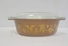 Pyrex 043 Early American 1.5 Qt Oval Casserole Dish w Lid USA Vintage