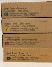 4 Genuine Xerox Color 550,560,570,C60,C70 PrimeLink C9065, C9070 CMYK Toners