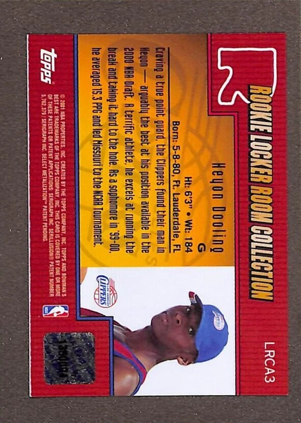 2000-01 Bowman's Best Auto Locker Room Collection #LRCA3 Keyon Dooling Rookie - Image 2 of 3