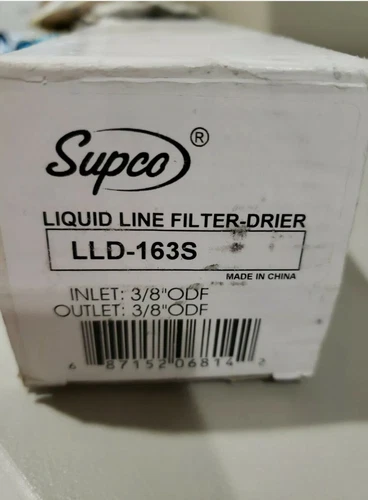 Supco LLD-163S Liquid Line Filter Drier 3/8" inlet and outlet