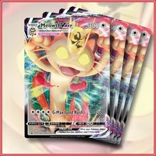 Pokemon TCG: Meowth VMAX - SWSH005 Sword & Shield Promo Set of 4