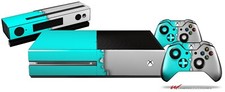 Ripped Colors Neon Teal Gray Skin for XBOX One System