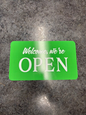 Open/Closed Sign, 2 Sided Weatherproof Aluminum 9.75