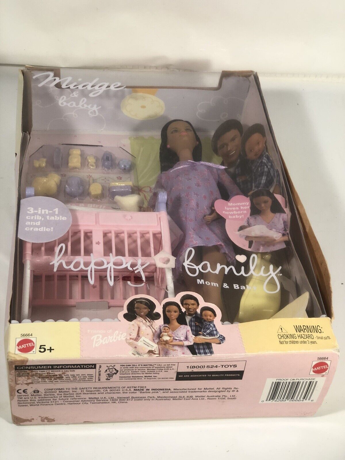 Barbie Happy Family AA Rare Pregnant Midge & Baby 💕 2002 Mattel NRFB HTF