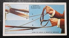 Snaffle Bridle Riding Technique   Vintage 1930's  Card