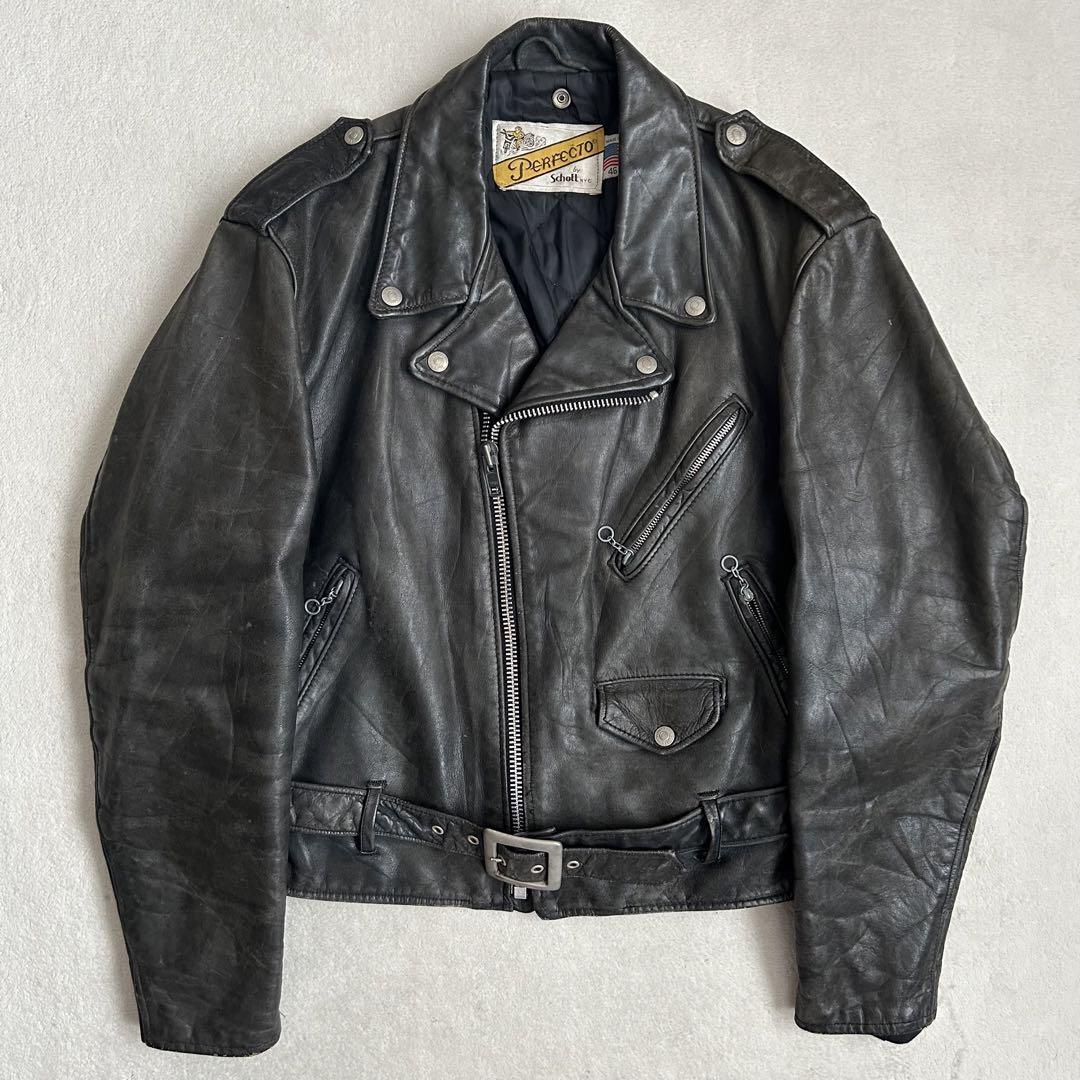 Schott 118 Leather Double Riders Jacket Black Size 46 Men Schott 118 Leather Double Riders Jacket Black Size 46 Men