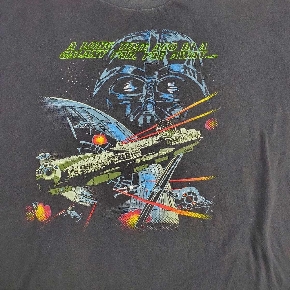 Large Star Wars Tee Shirt Millennium Falcon Death Star Vader 