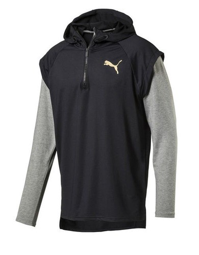puma fleece hooded shirts & tops