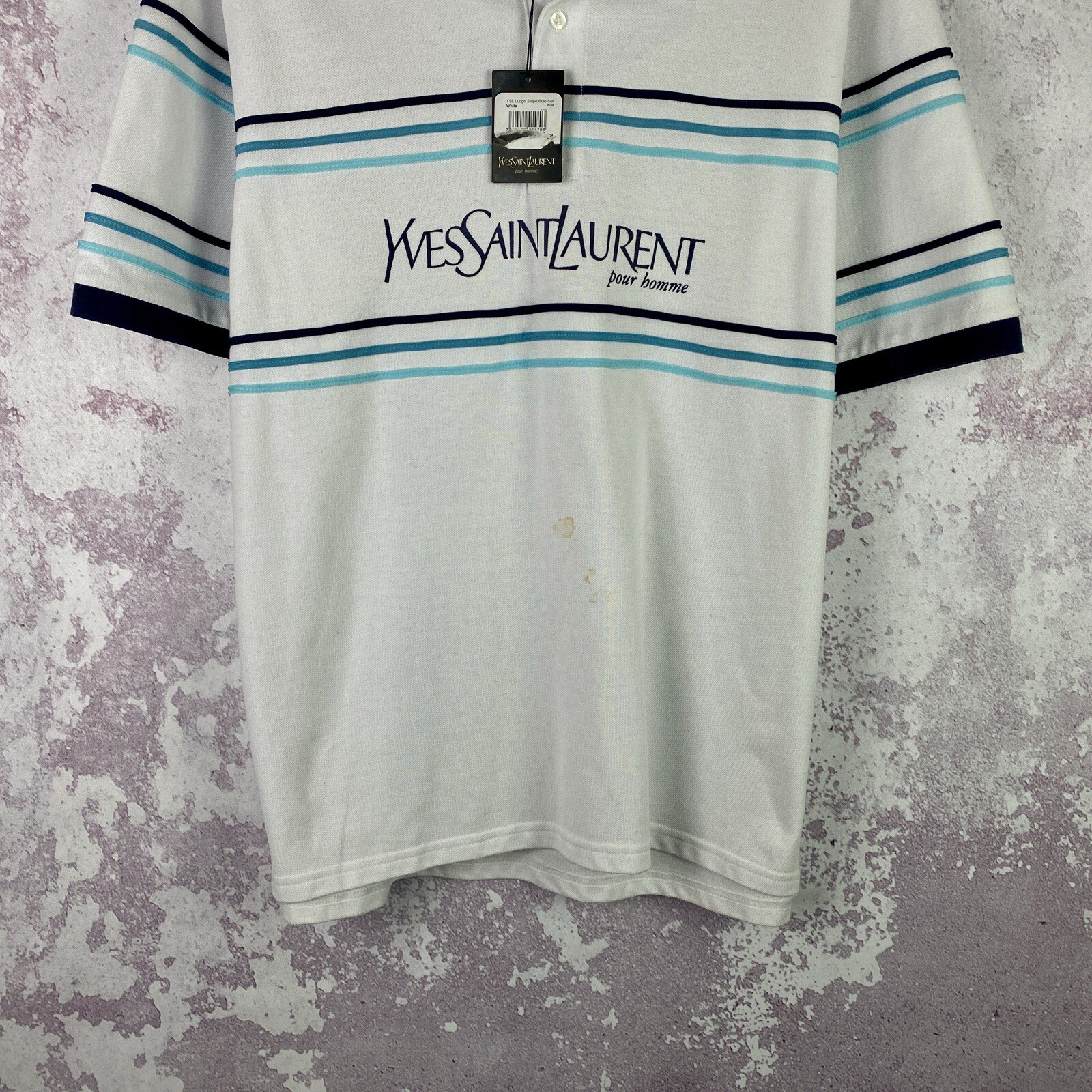 Yves Saint Laurent YSL Polo T Shirt Vintage Grande Logo Y2K Maglietta Lusso Taglia XL